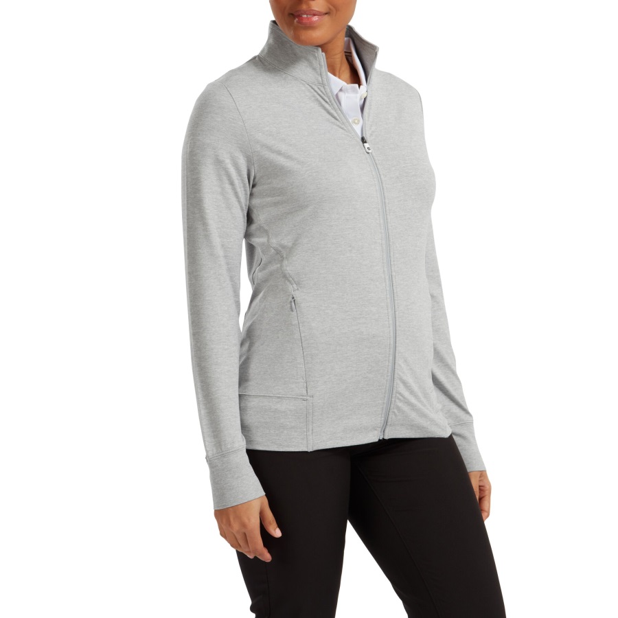 Women's Full-Zip Knit Mid-Layer Footjoy Heather Grey