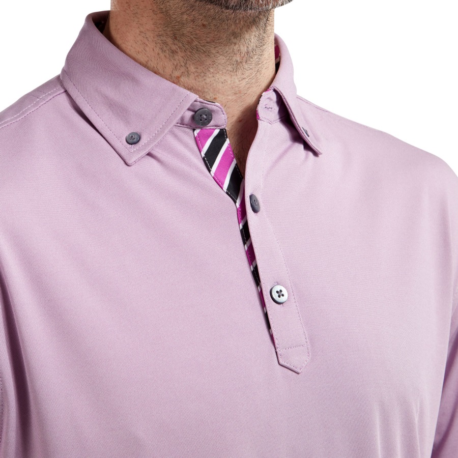 Mulberry Birdseye Jacquard with Stripe Trim Footjoy