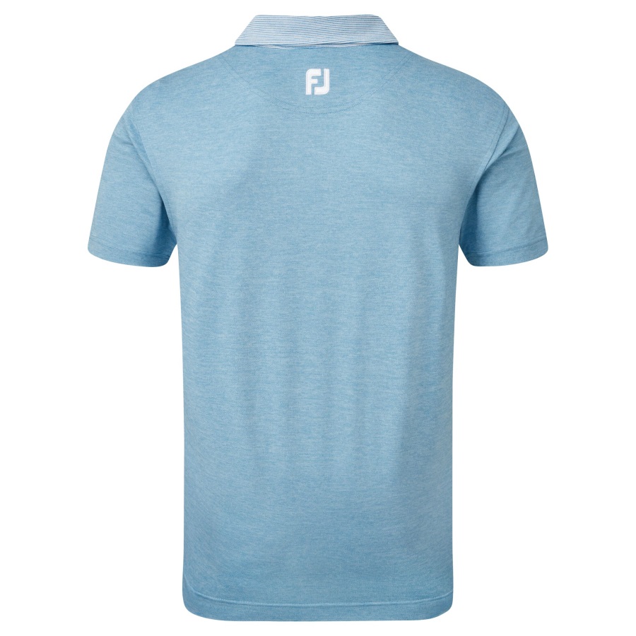 Storm Blue Footjoy Heather Pique with Pinstripe Trim