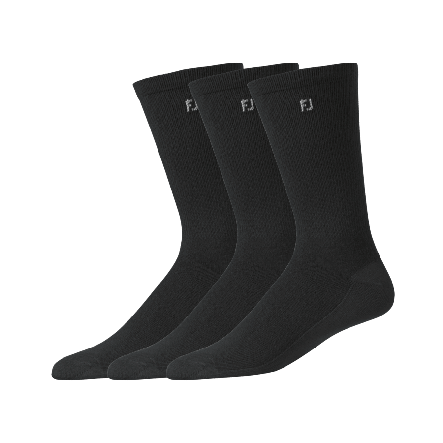 Black ProDry Lightweight Crew 3 pairs pack Footjoy