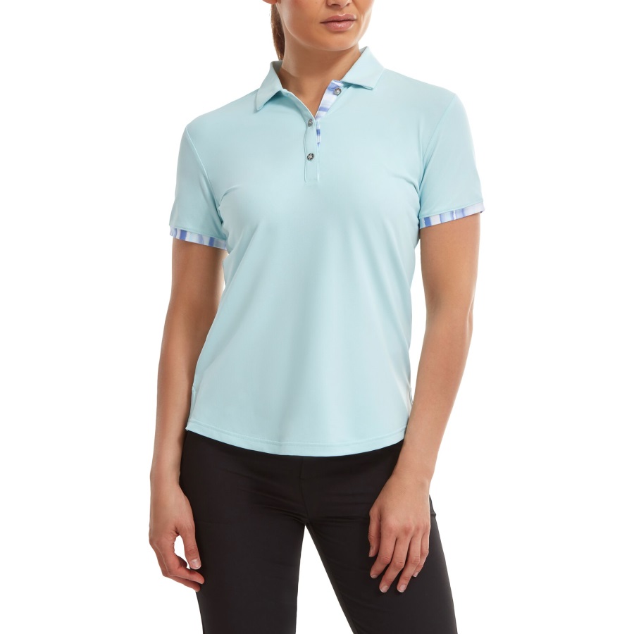 Sky Footjoy Watercolour Trim Pique
