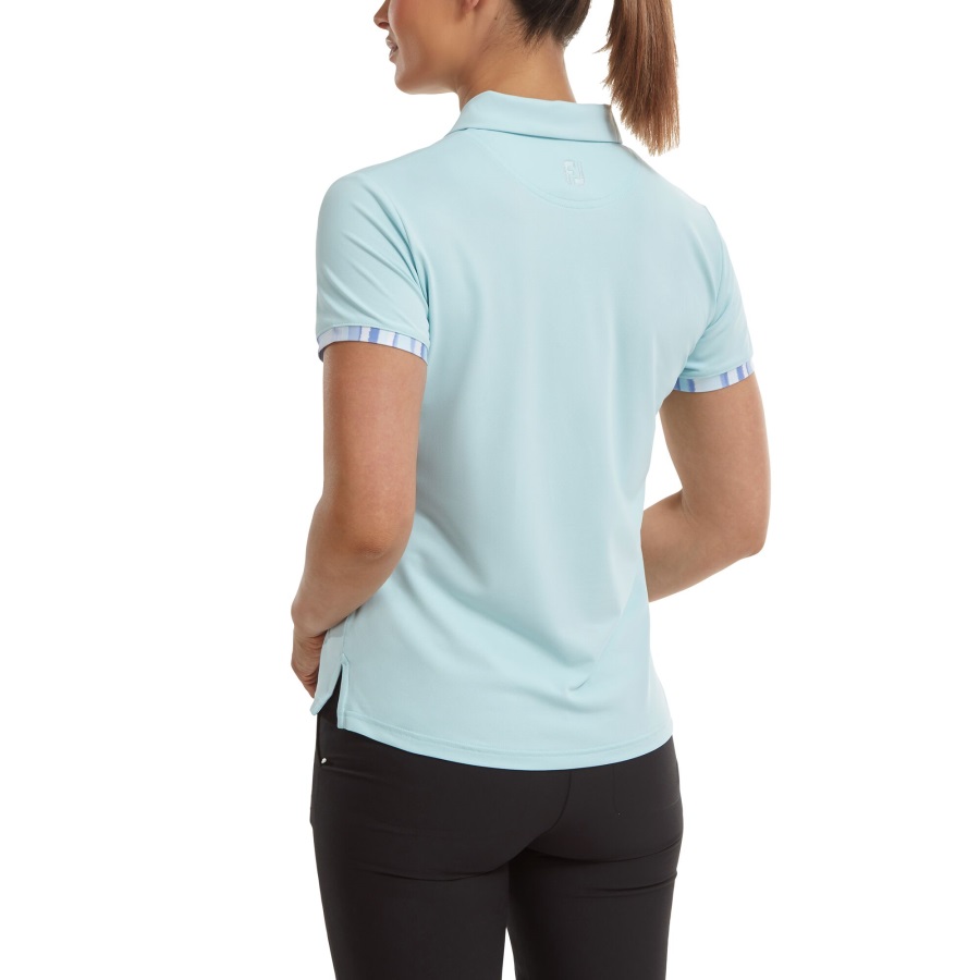 Sky Footjoy Watercolour Trim Pique