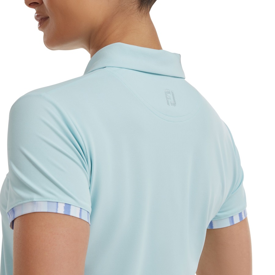 Sky Footjoy Watercolour Trim Pique