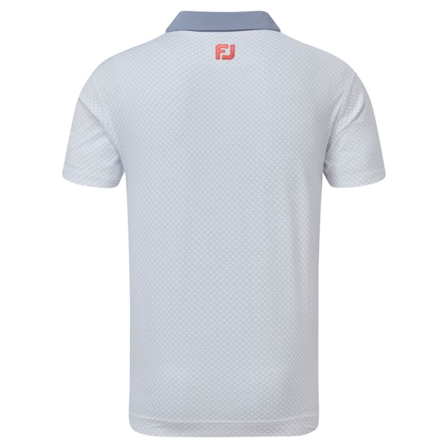 White-Grey Diamond Dot Print Lisle Footjoy