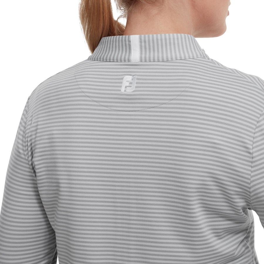 Footjoy Grey Full-Zip Lightweight Tonal Stripe Midlayer