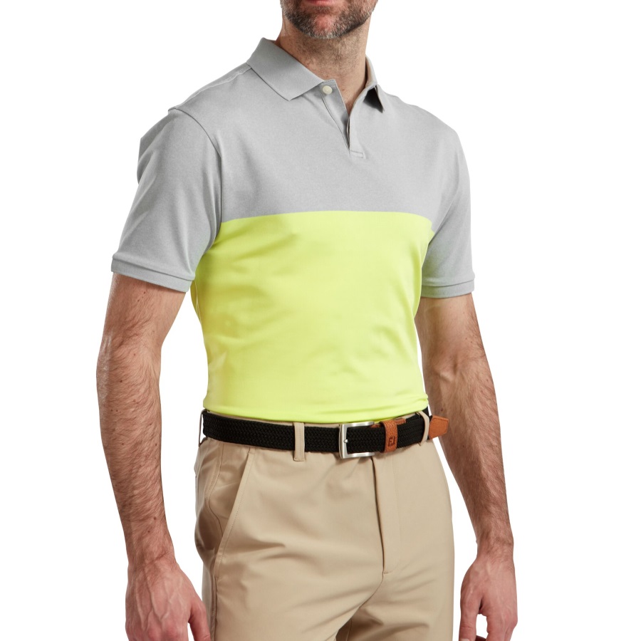 Lisle Engineered Block Heather Grey-Lime Footjoy