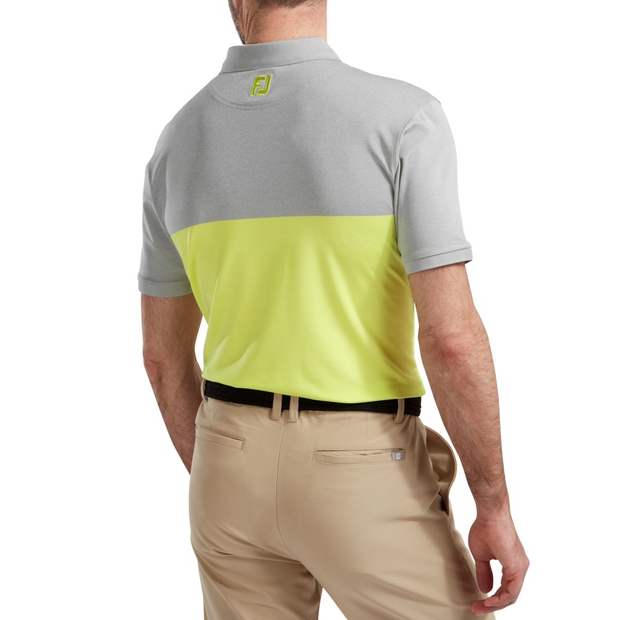 Lisle Engineered Block Heather Grey-Lime Footjoy