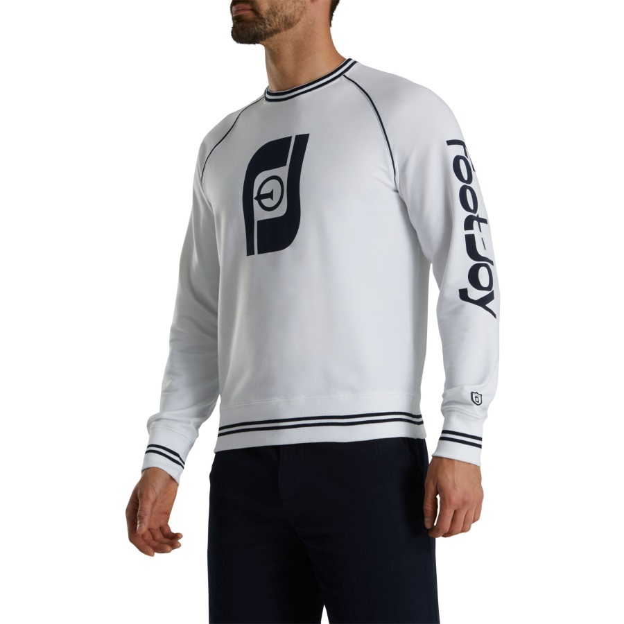 Footjoy French Terry Raglan Crewneck White-Navy