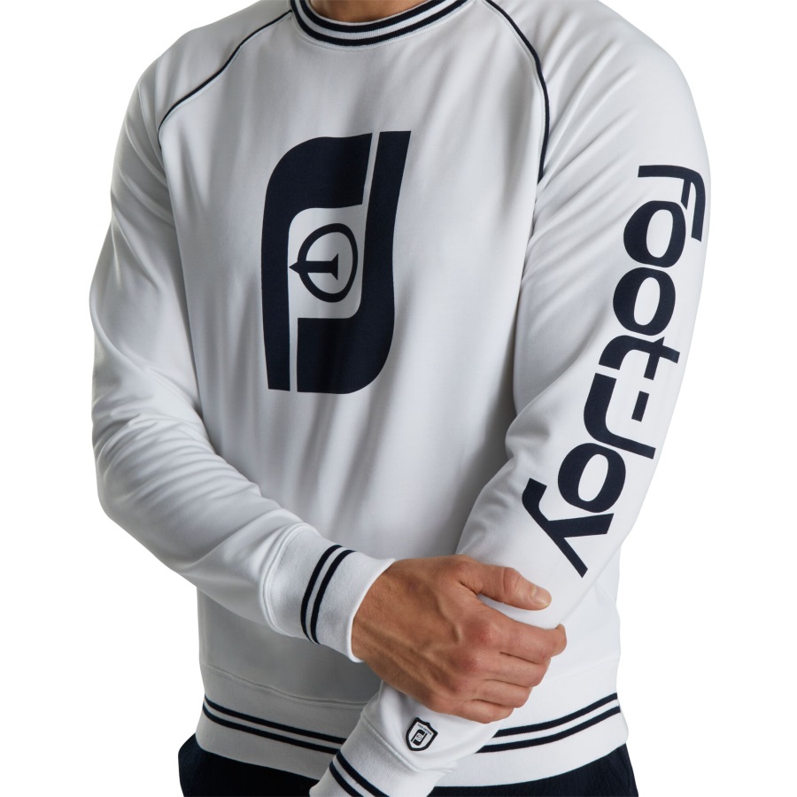 Footjoy French Terry Raglan Crewneck White-Navy