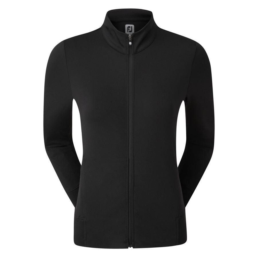 Black Footjoy Women's Full-Zip Knit Mid-Layer