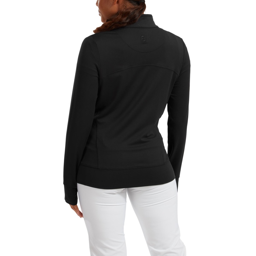 Black Footjoy Women's Full-Zip Knit Mid-Layer