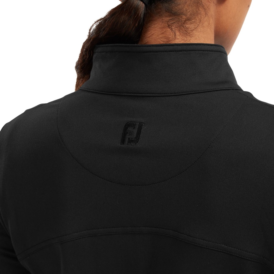 Black Footjoy Women's Full-Zip Knit Mid-Layer