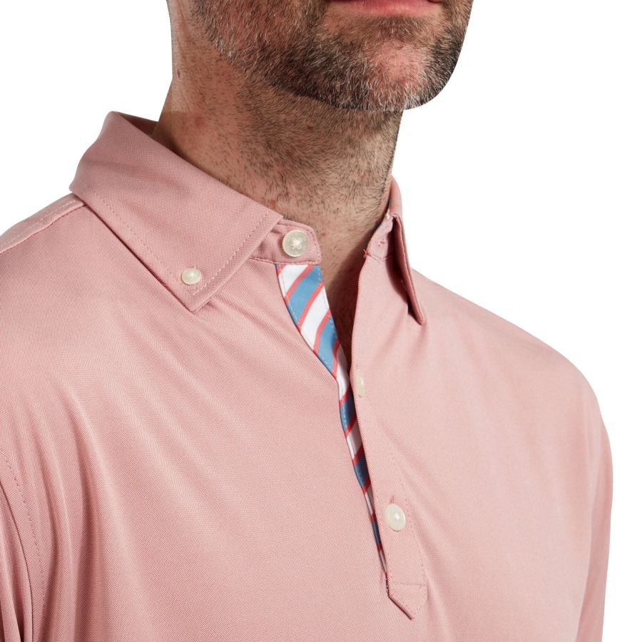 Birdseye Jacquard with Stripe Trim Cape Red Footjoy