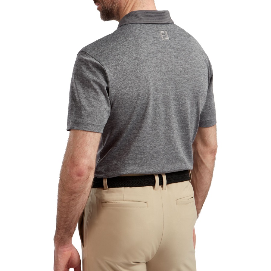 Footjoy Black Heather Pique with Pinstripe Trim