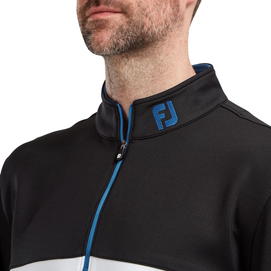 Footjoy Black-Royal-White Colour Blocked Chill-Out Pullover