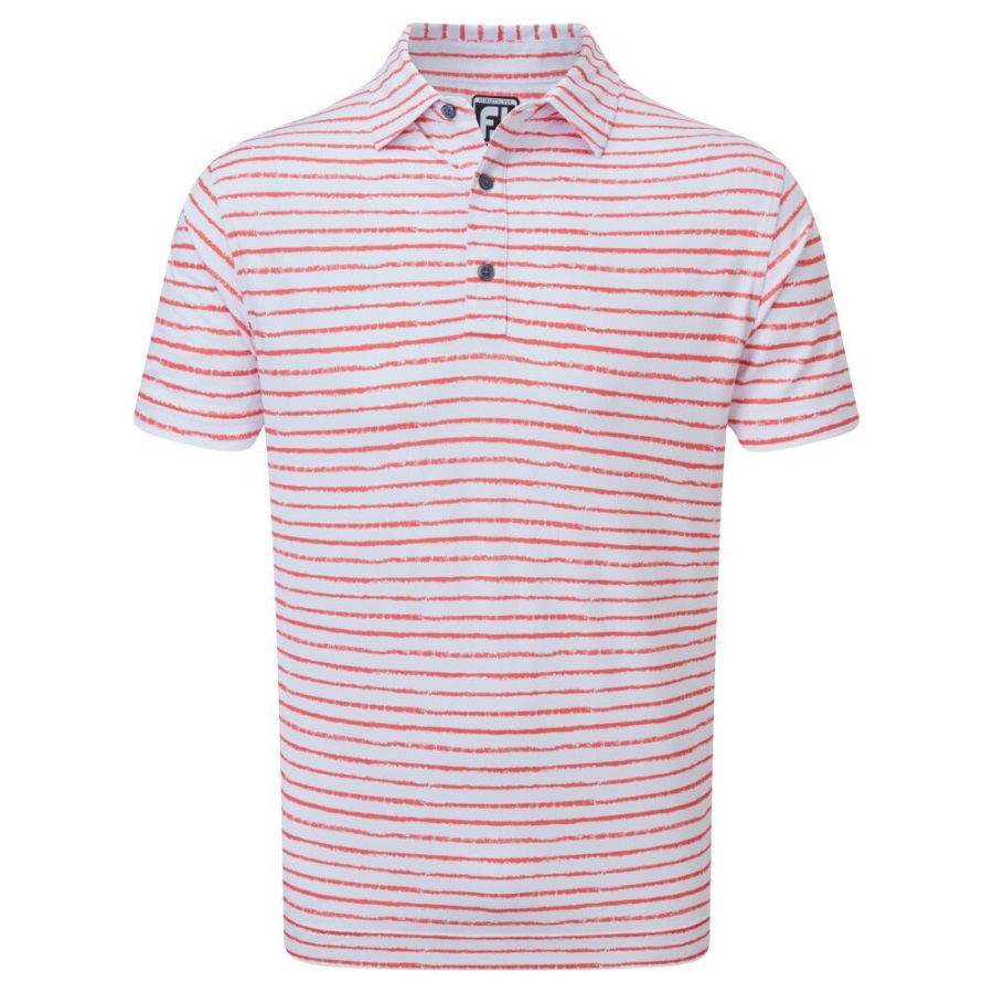 Chalk Link Print Pique White-Orange Footjoy