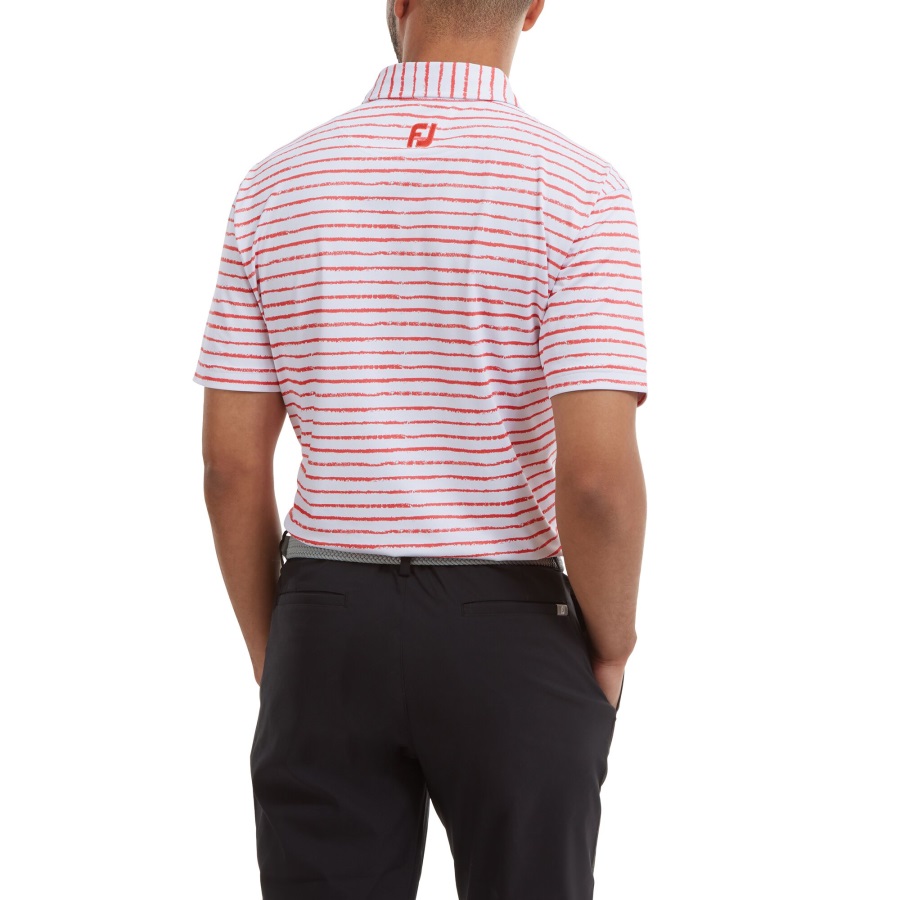 Footjoy Chalk Link Print Pique White-Orange