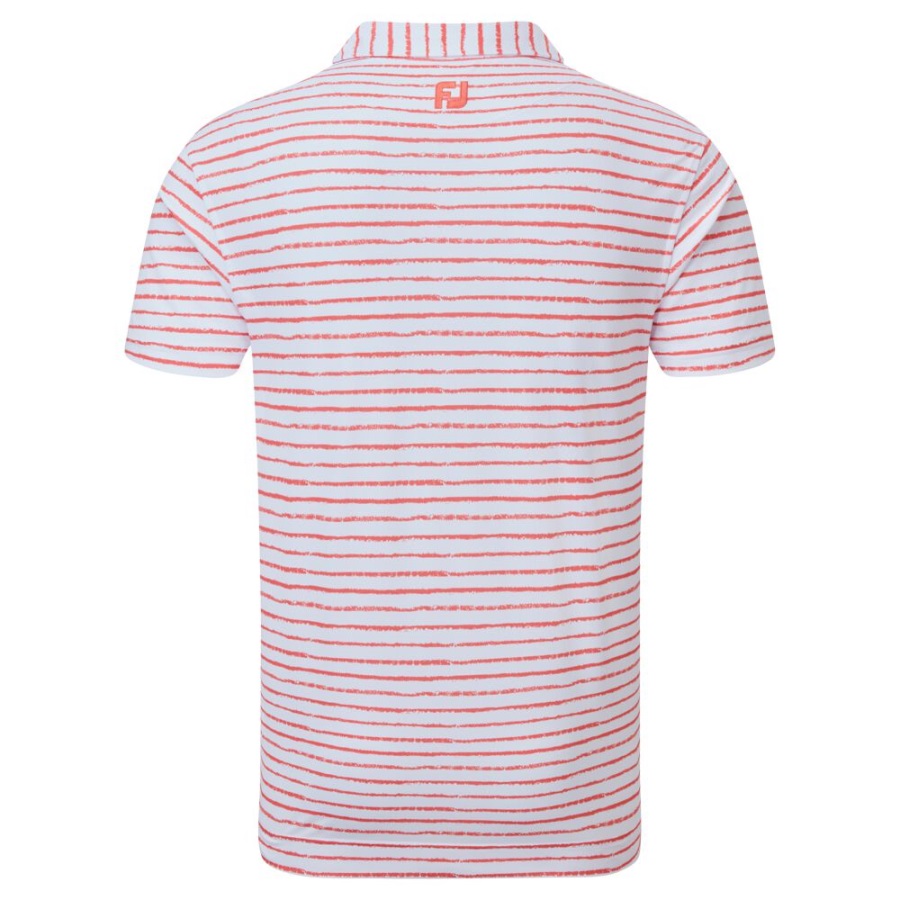 Footjoy Chalk Link Print Pique White-Orange