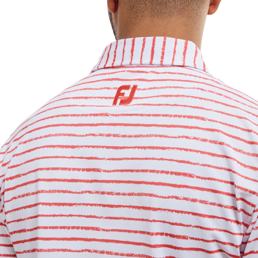 Footjoy Chalk Link Print Pique White-Orange