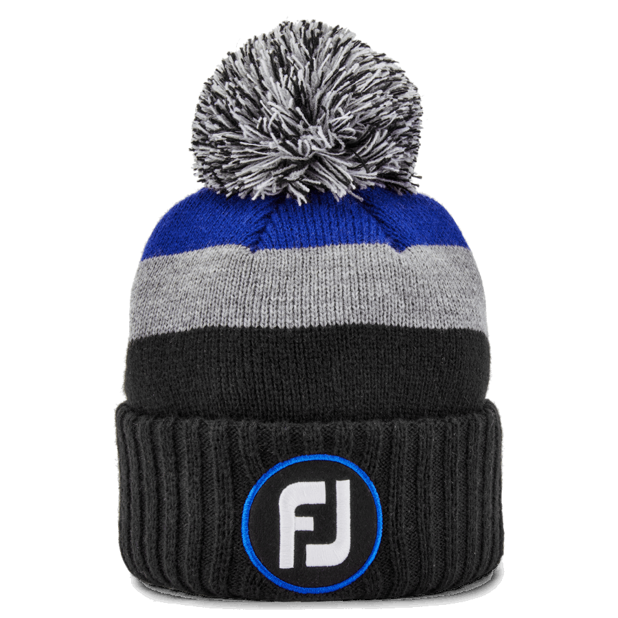 Black-Grey-Royal FJ Bobble Hat Footjoy