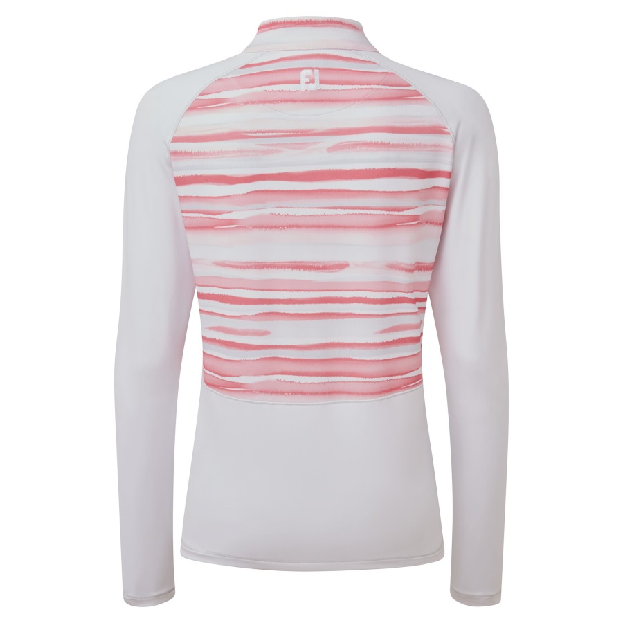 White Footjoy Half-Zip Jersey Watercolour Midlayer