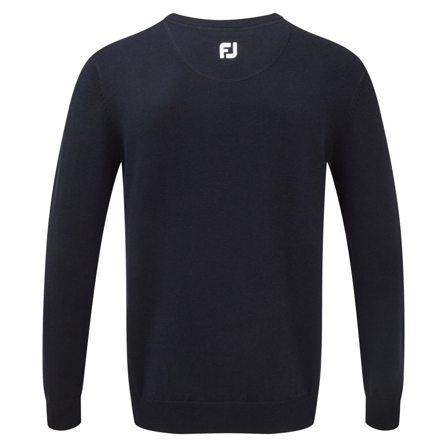 Navy Footjoy Wool Blend V-Neck Pullover