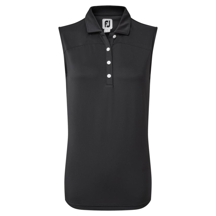 Footjoy Black Mesh Back Sleeveless Lisle