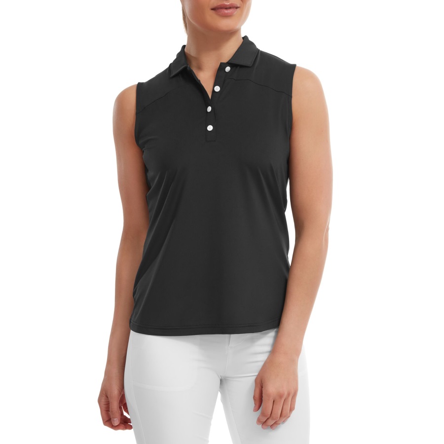 Footjoy Black Mesh Back Sleeveless Lisle