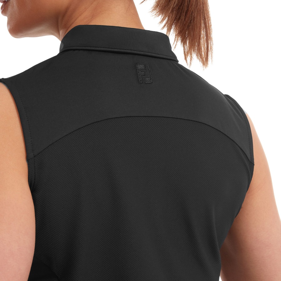 Footjoy Black Mesh Back Sleeveless Lisle