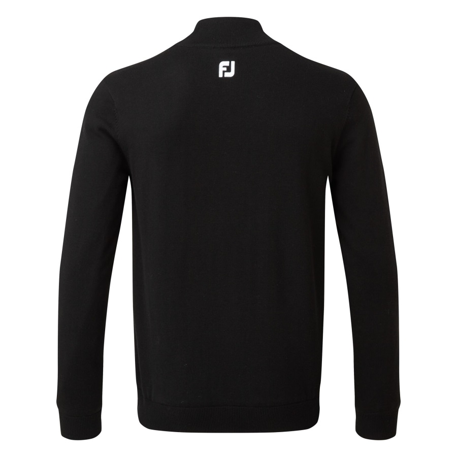 Footjoy Black Wool Blend 1-2 Zip Lined Pullover