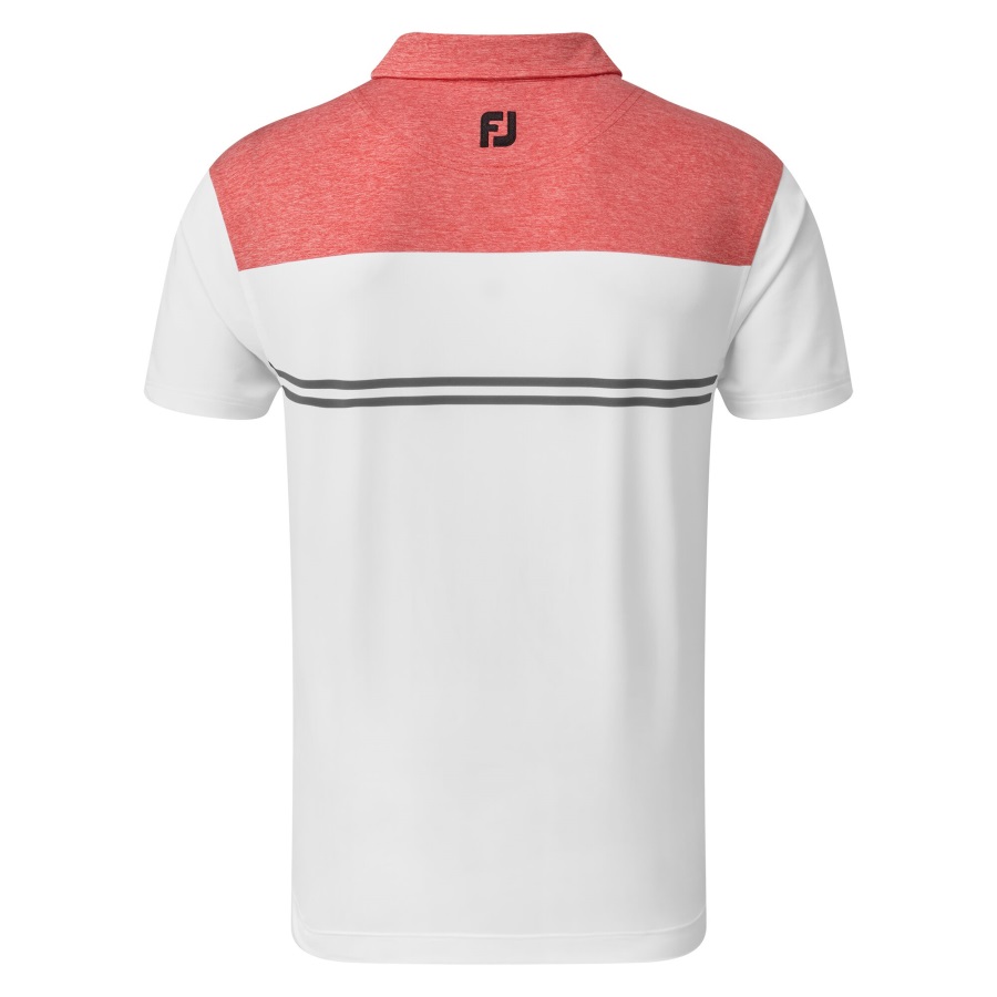 Footjoy Heather Colour Block Lisle Performance Shirts Red-White-Charcoal