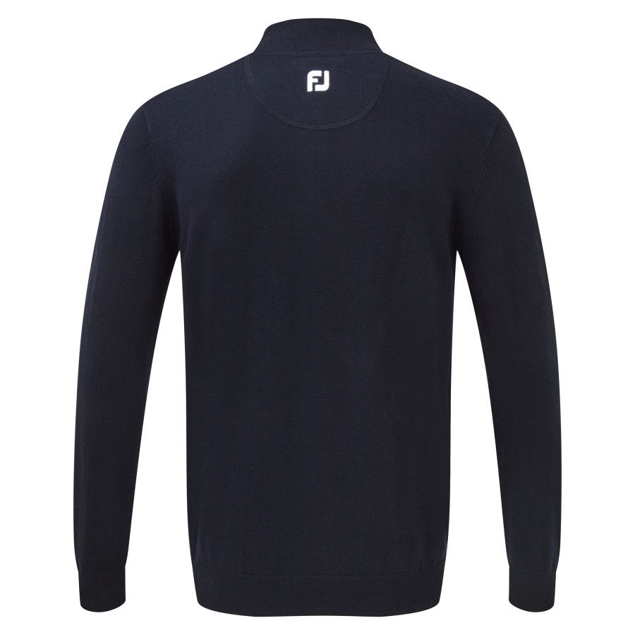 Navy Wool Blend Half-Zip Pullover Footjoy