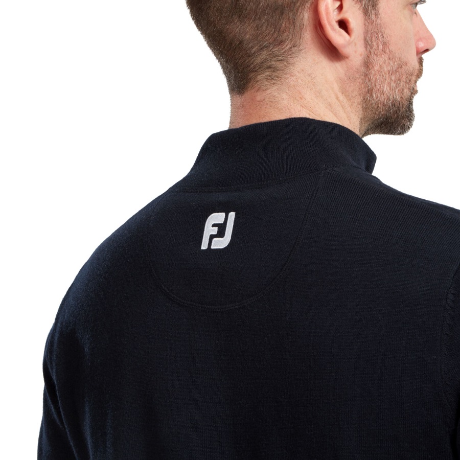 Navy Wool Blend Half-Zip Pullover Footjoy