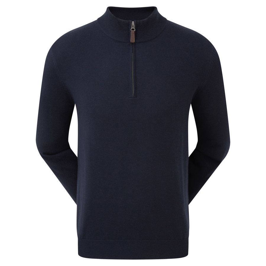 Wool Blend Half-Zip Pullover Footjoy Navy