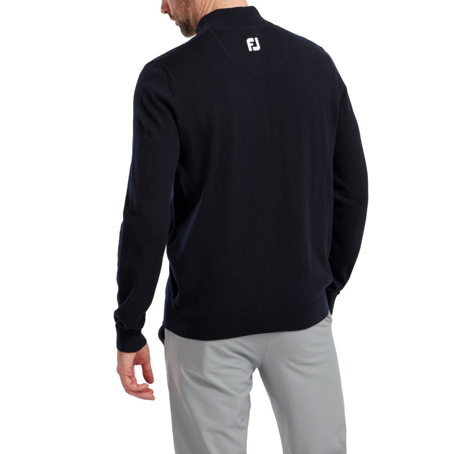 Wool Blend Half-Zip Pullover Footjoy Navy