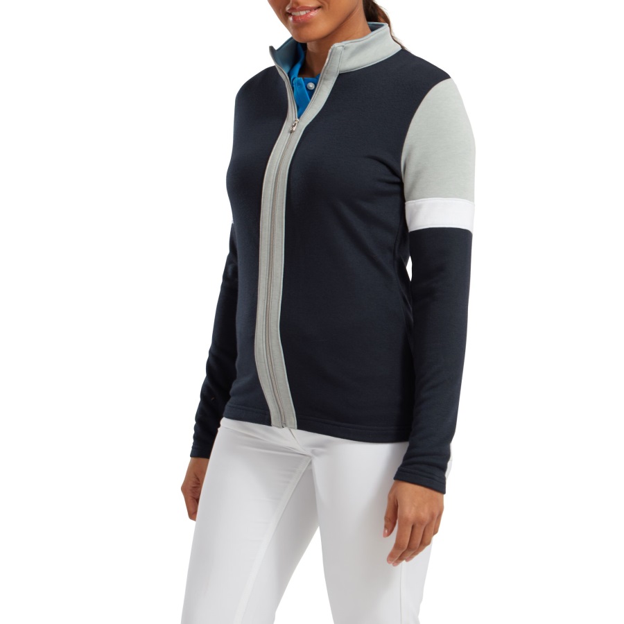 Footjoy Women's Full-Zip Blocked Midlayer Navy