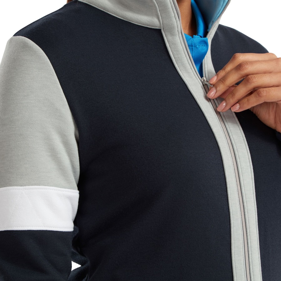 Footjoy Women's Full-Zip Blocked Midlayer Navy