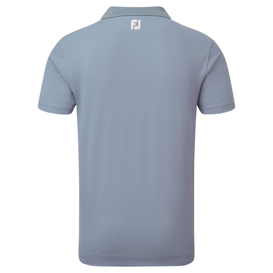 Footjoy Grey-Pink Solid with Stripe Placket Pique