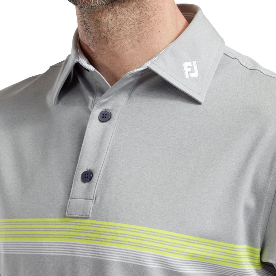 Heather Grey-Lime-White Footjoy Lisle Engineered Chestband