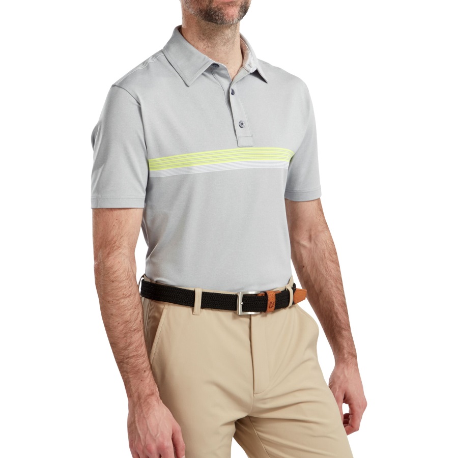 Lisle Engineered Chestband Footjoy Heather Grey-Lime-White