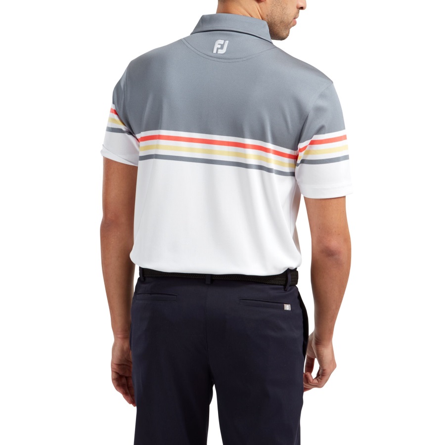 Footjoy Stretch Pique Colour Block Slate-White