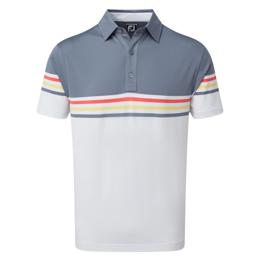 Stretch Pique Colour Block Footjoy Slate-White