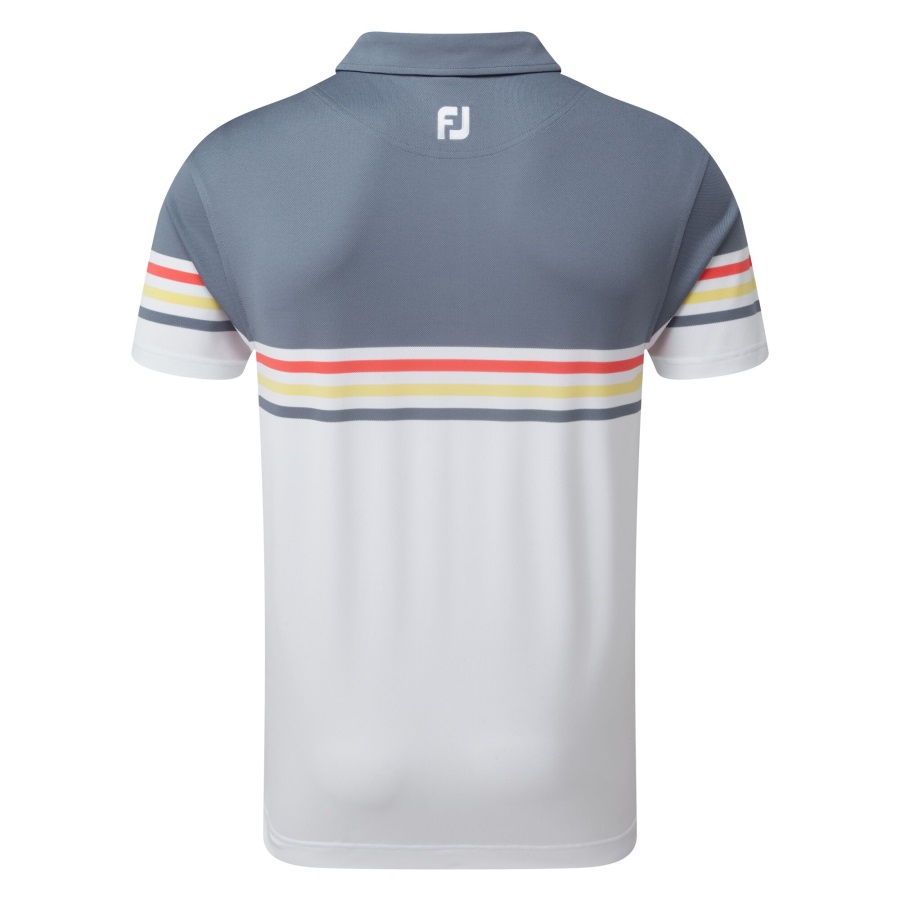 Stretch Pique Colour Block Footjoy Slate-White