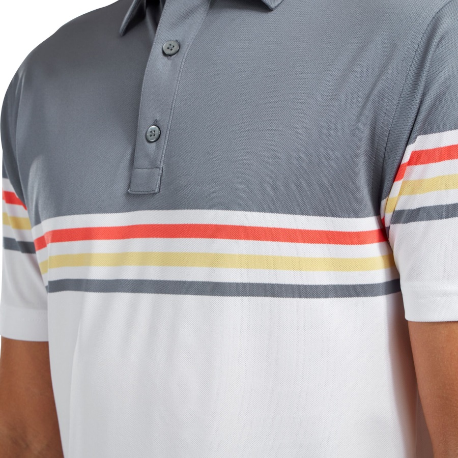 Stretch Pique Colour Block Footjoy Slate-White