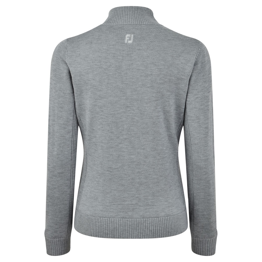 Women's Full-Zip Lined Wool Blend Pullover Heather Grey Footjoy