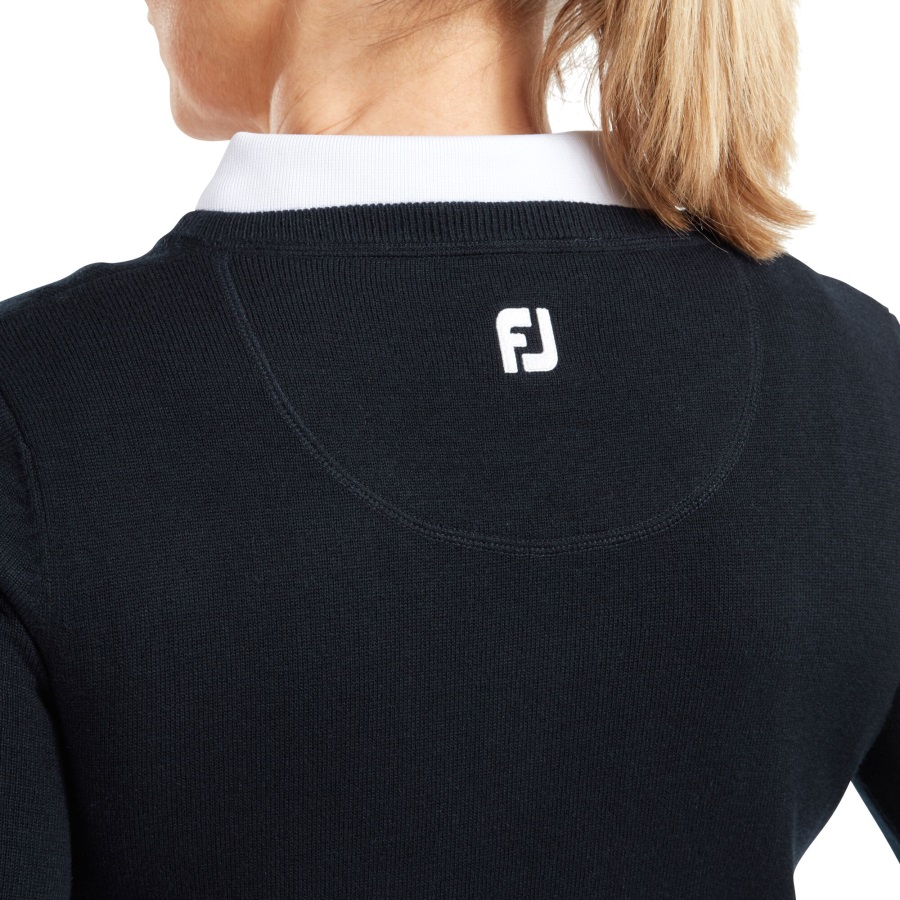 Wool Blend V-Neck Pullover Women Footjoy Navy
