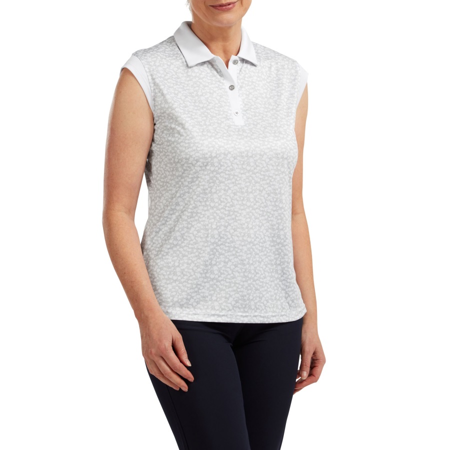 Footjoy Women's Cap Sleeve Print Interlock White