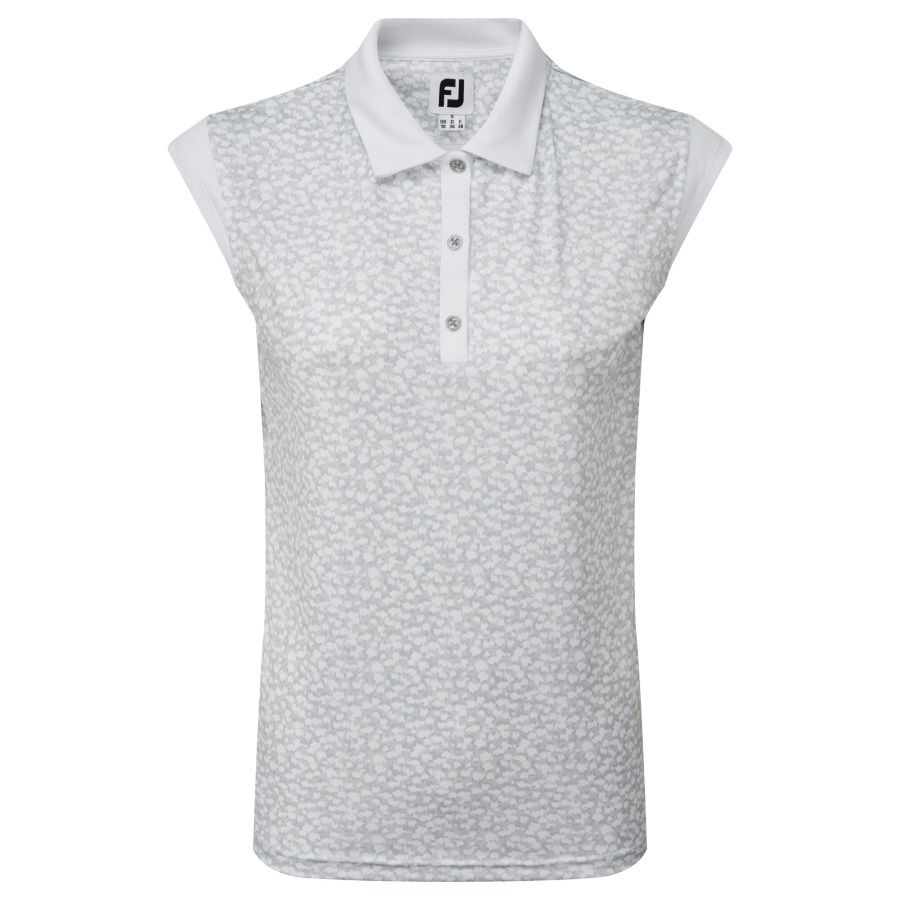 White Women's Cap Sleeve Print Interlock Footjoy