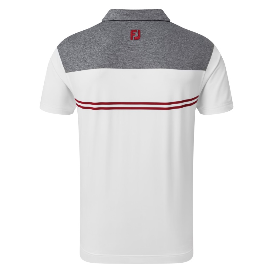 Footjoy Heather Colour Block Lisle Performance Shirts Navy-White-Red