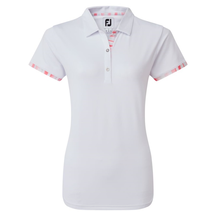 Footjoy Watercolour Trim Pique White